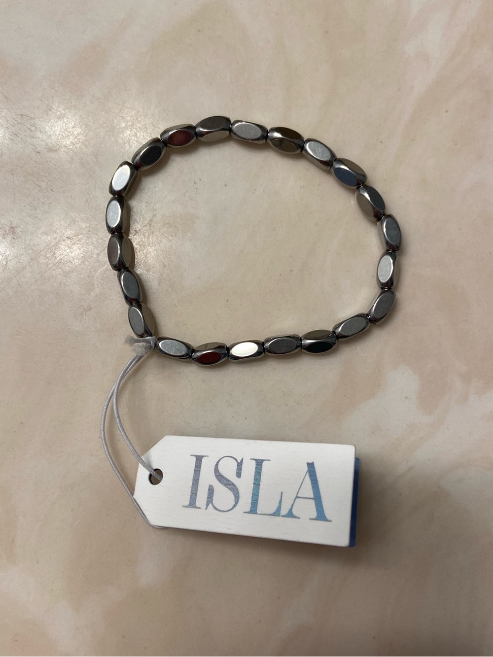 ISLA Silver Oval Link Stretch Bracelet